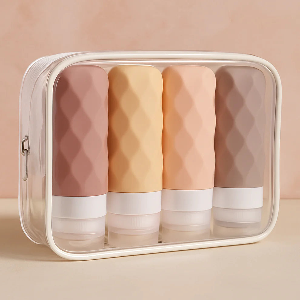 4er Pack Silikon-Reiseflaschen